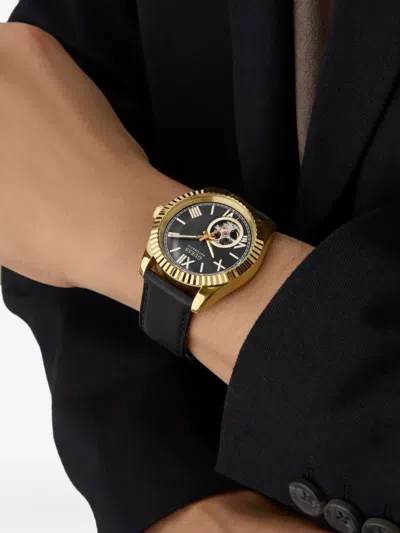 Guess Usa Open-heart Dial 44mm In Black