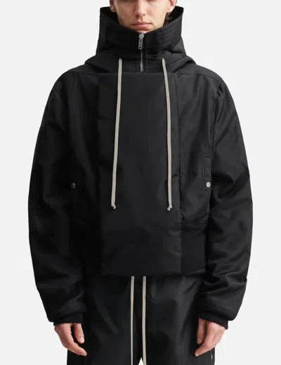 Rick Owens Drkshdw "alice Dropped" Parka In Black