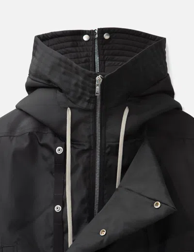 Rick Owens Drkshdw "alice Dropped" Parka In Black