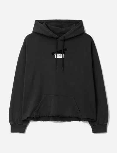 Mm6 Maison Margiela Casual Hoodie Featuring Tape Detail In Black