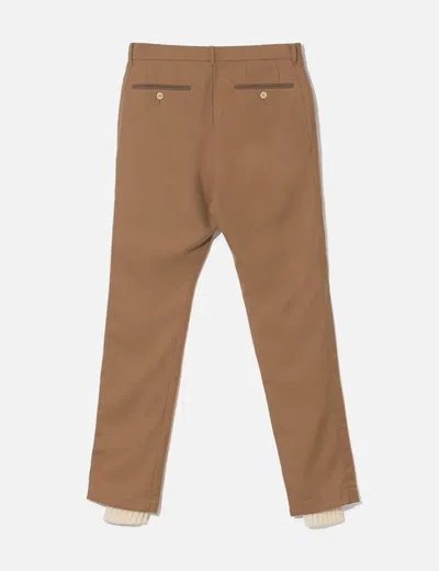 Sacai Leg Cuff Layered Pants In Brown