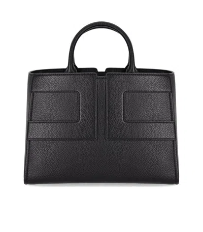 Elisabetta Franchi Medium Tote Bag With Logo In Black