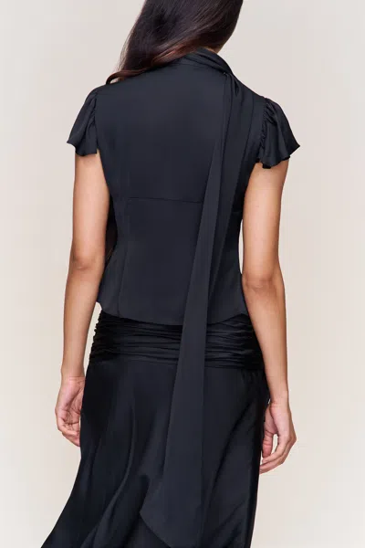 Danielle Guizio Ny Ara Satin Top In Black