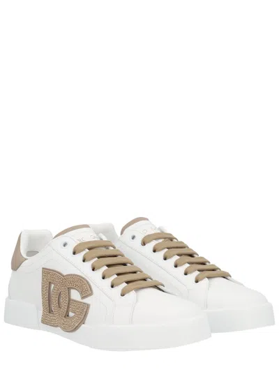 Dolce & Gabbana Port.light Strobel Sneakers In White