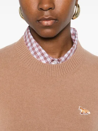 Maison Kitsuné Fox Design Wool Knit Jumper In Multi