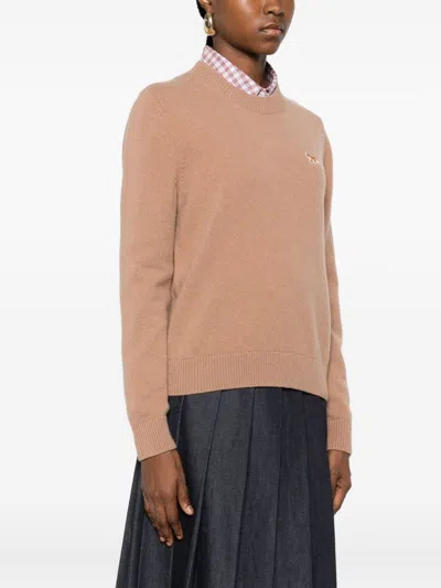 Maison Kitsuné Fox Design Wool Knit Jumper In Multi