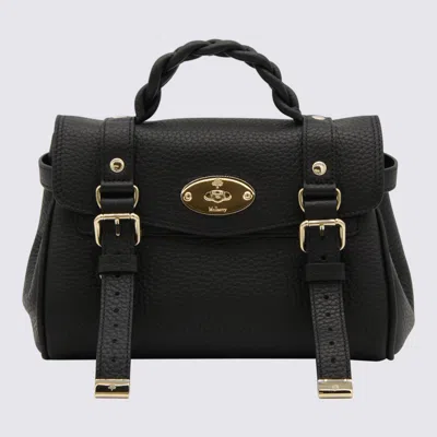 Mulberry Black Leather Mini Alexa Heavy Grain Top Handle Bag In Black