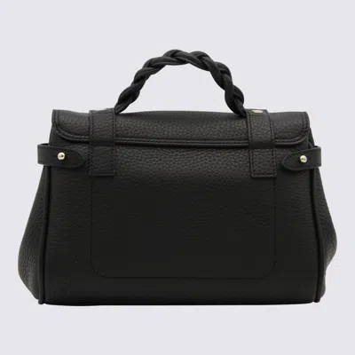 Mulberry Black Leather Mini Alexa Heavy Grain Top Handle Bag In Black