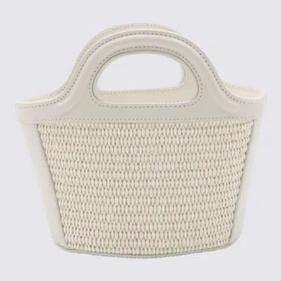 Marni White Canvas And Leather Tropicalia Mini Top Handle Bag