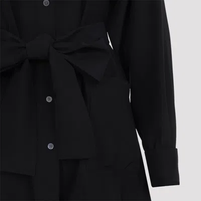 Loewe Waist Tie Long Sleeve Blouse In Black