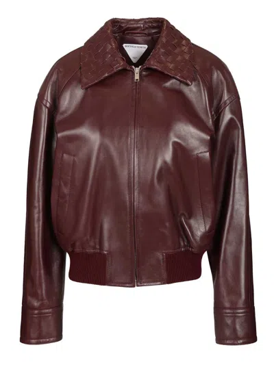 Bottega Veneta Blouson Jacket Jackets Bordeaux In Brown