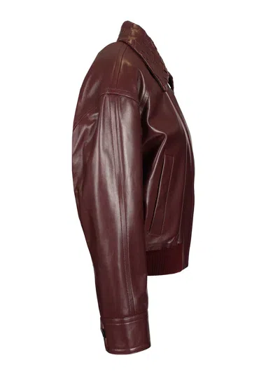 Bottega Veneta Blouson Jacket Jackets Bordeaux In Brown