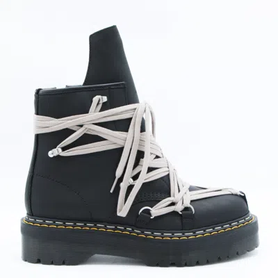 Dr. Martens X Rick Owens 1460 Quad Sole Megalace Combat Boots In Black