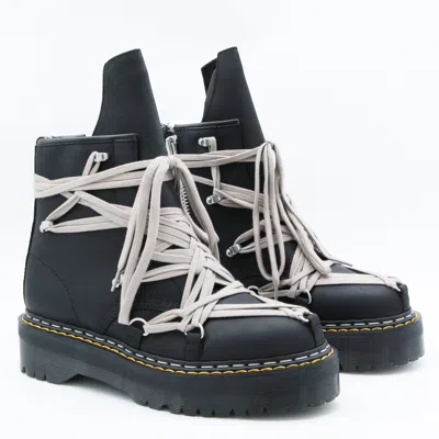 Dr. Martens X Rick Owens 1460 Quad Sole Megalace Combat Boots In Black