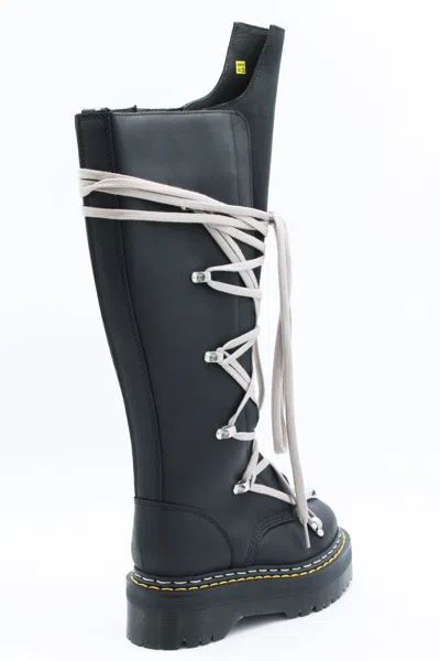 Dr. Martens X Rick Owens Black Leather 1b60 Pentalace Boots In Black