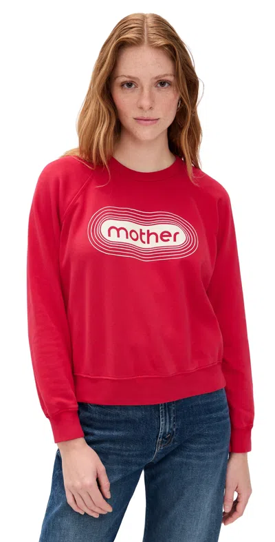 Mother The Concert Printed Cotton-jersey Sweatshirt In Red