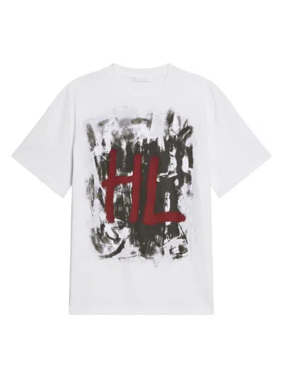 Helmut Lang Men's Scribble Cotton Crewneck T-shirt In White