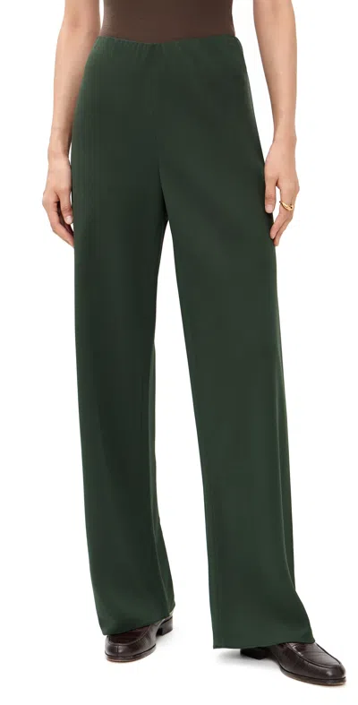 Vince High Waist Bias Pants Verde In Green