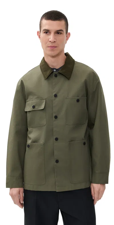 Officine Generale Benji Tech Jacket Olive In Green