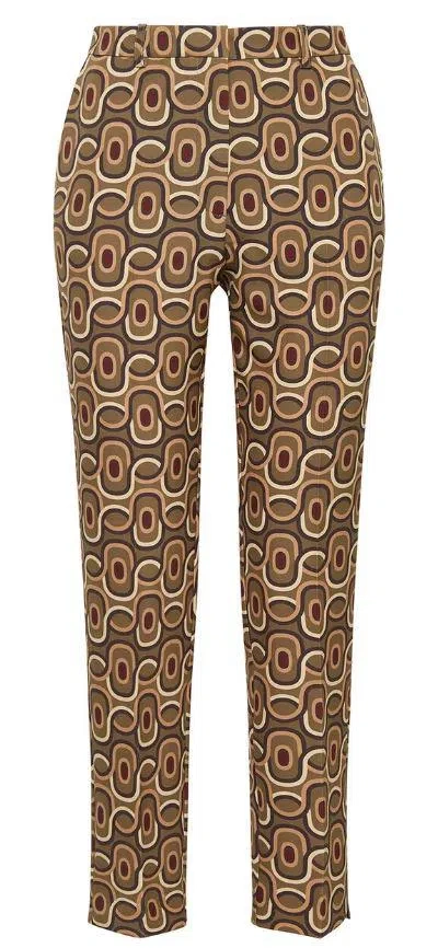 Maliparmi Geometric-pattern Trousers In Brown