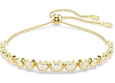 Swarovski Womens Crystal Imber Round 18ct Yellow-gold Plated And Zirconia Bracelet In Gold