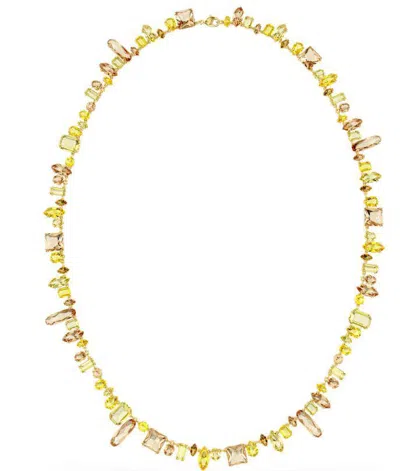 Swarovski Gema Mixed Cuts Crystal Strandage Necklace In Gold