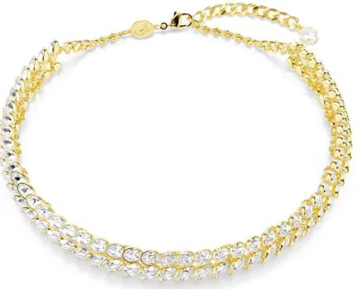 Swarovski Idyllia Oval Cut Crystal Choker In Gold