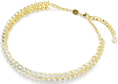 Swarovski Idyllia Oval Cut Crystal Choker In Gold
