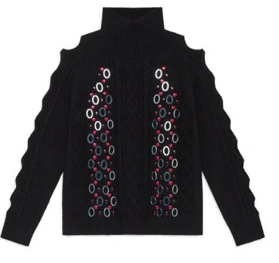 Maliparmi Cable-knit Embellished Sweater In Black