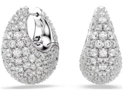 Swarovski Sublima Rhodium Plated Earrings In Metallic