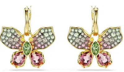 Swarovski Idyllia Crystal Butterfly Drop Earrings In Brown