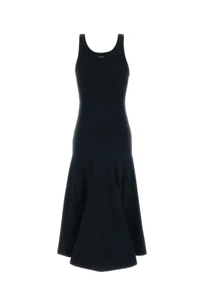 Balenciaga Women Slate Stretch Cotton Dress In Neutral