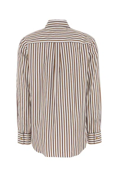Bottega Veneta Knot-button Striped Cotton Button-down Shirt In Multi