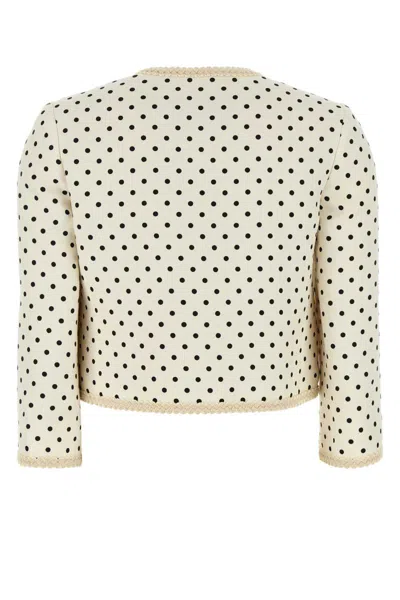 Valentino Supergran Polka Dot Printed Blazer In White