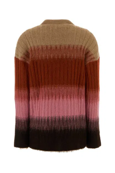 Fendi Gradient Knit Cardigan Featuring Front Pockets In Multi