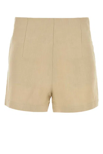 Le Kasha Beige Linen Ezbet Shorts In Brown