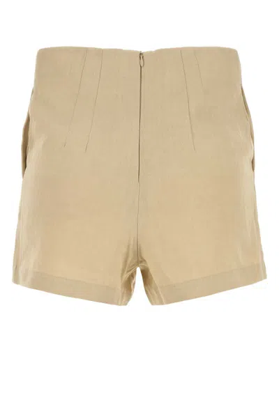 Le Kasha Beige Linen Ezbet Shorts In Brown