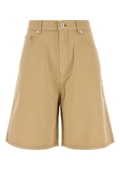 Miu Miu Bermuda Shorts With Back Pockets And Belt Loops In Brown