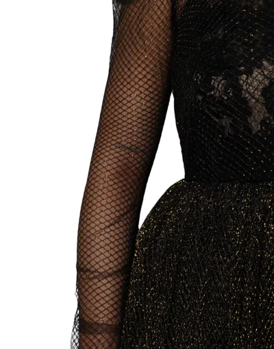 Pre-owned Dolce & Gabbana Black Crystal Heart Embellished A-line Women's Dress ()