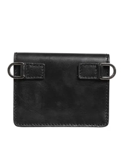 Pre-owned Dolce & Gabbana Black Leather Bifold Card Holder Mens Coin Purse Key Clip Men's Wallet ()
