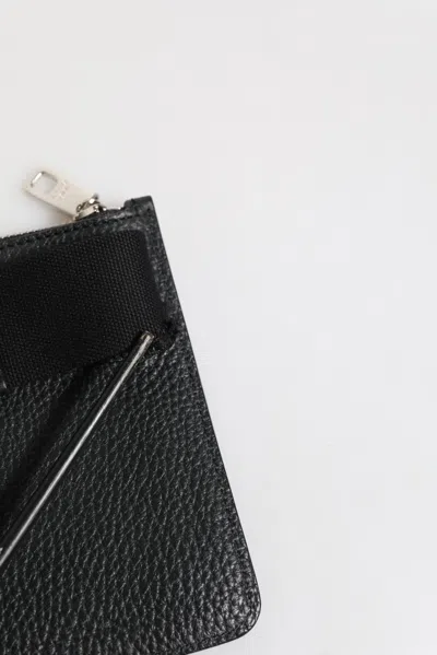 Pre-owned Dolce & Gabbana Black Leather Logo Embossed Waist Fanny Pack Borse Men's Bag ()