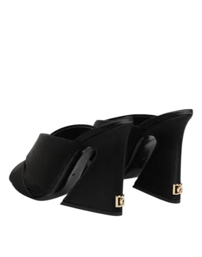 Dolce & Gabbana Black Keira Baroque High Heel Sandals Shoes In Black