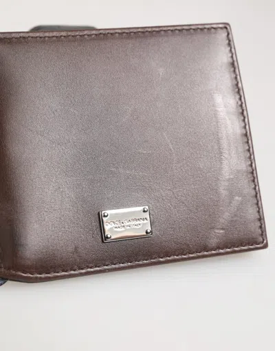 Pre-owned Dolce & Gabbana Brown Leather Dg Logo Engrave Bifold Card Holder Men's Wallet ()