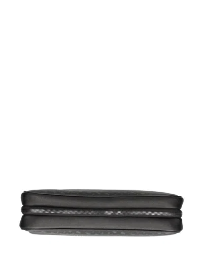 Hugo Boss Monogram Zip Wash Bag In Black