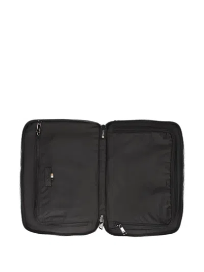 Hugo Boss Monogram Zip Wash Bag In Black
