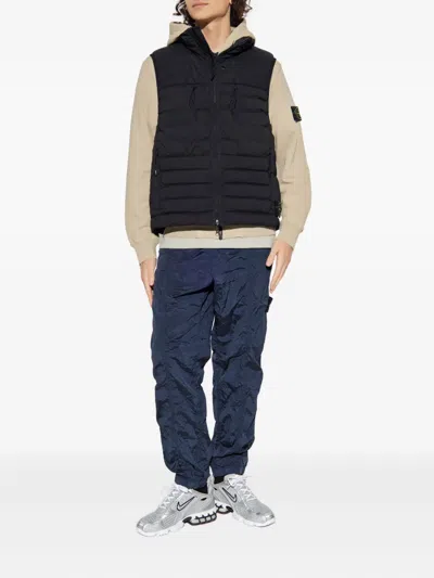 Stone Island Long-sleeved Zip-up Sweatshirt In Neutral