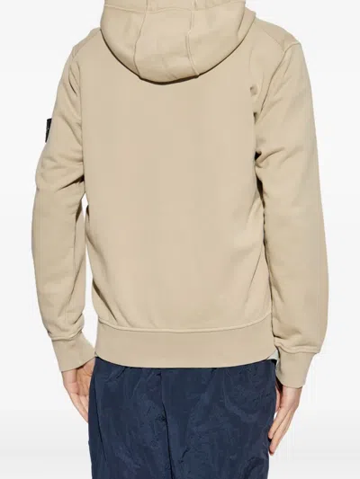 Stone Island Long-sleeved Zip-up Sweatshirt In Neutral