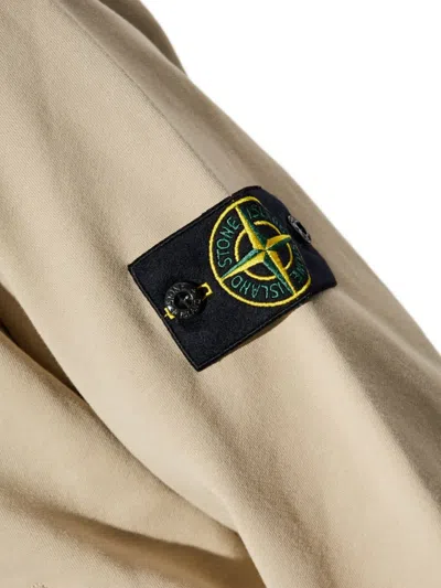 Stone Island Long-sleeved Zip-up Sweatshirt In Neutral