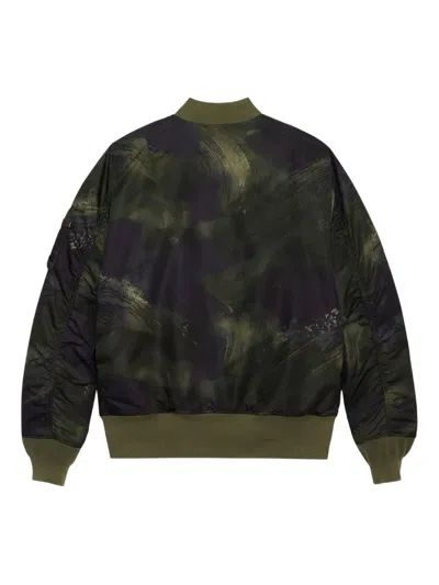 Alpha Industries Ma-1 Zip Camouflage Jacket In Green