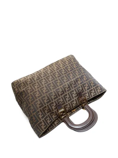 Pre-owned Fendi 1990-2000 Monogram-pattern Handbag In Brown